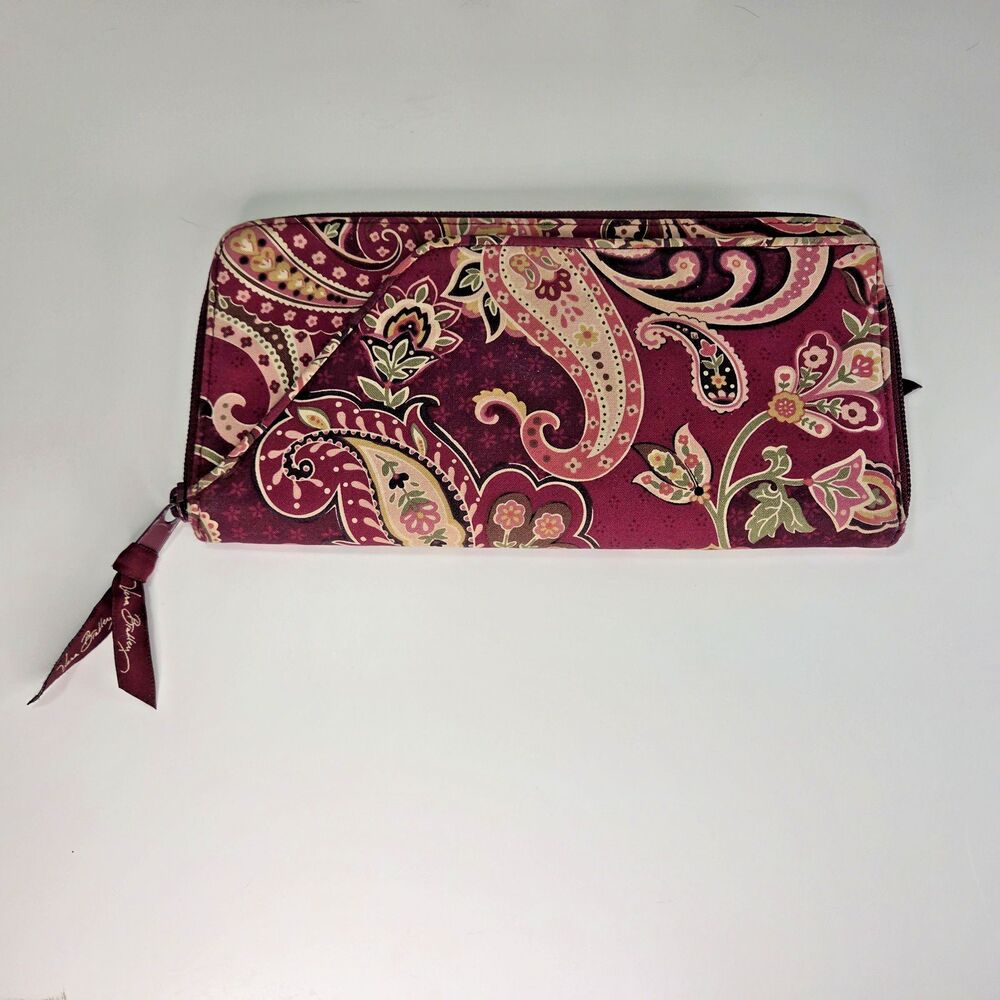 Vera Bradley Picadilly Plum Travel Organizer Wallet